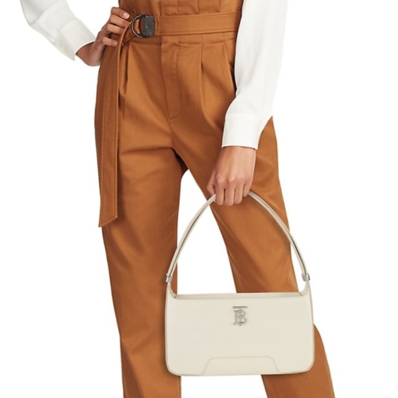 🔴SOLD🔴 BURBERRY Medium TB Monogram Leather Shoulder Bag- Warm Vanilla - Picture 3 of 15